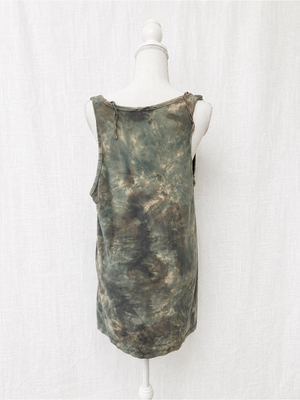 Zara Olive Green Tie-Dye Scoop Neck Tank - Picture 2 of 2